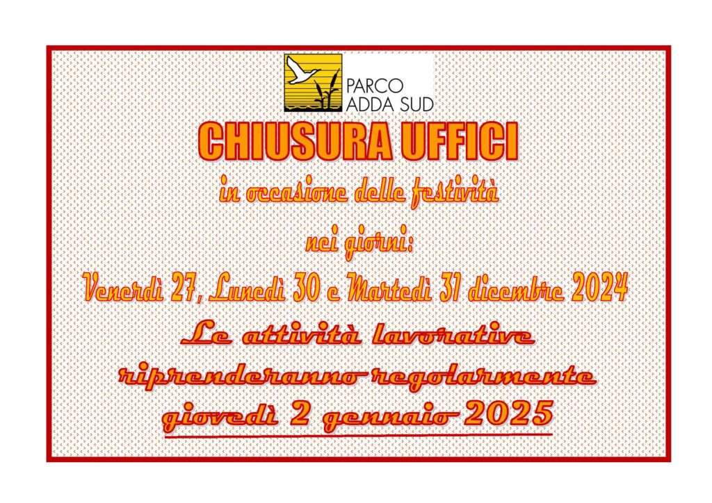 Avviso chiusura uffici